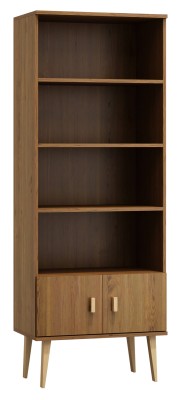 Regał drewniany Venuci drzwiczki 89 cm dąb