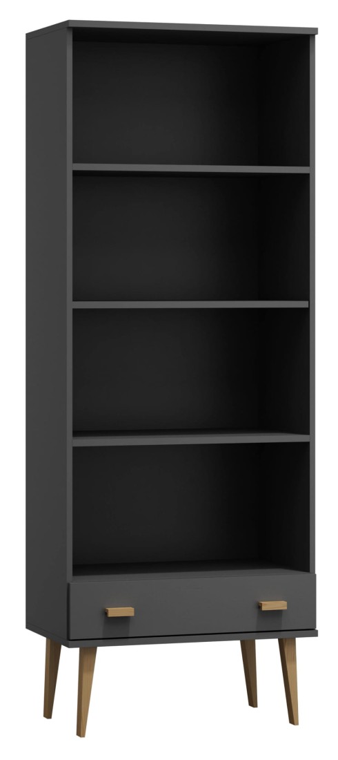 Regał drewniany Venuci Szuflada 79 cm szary