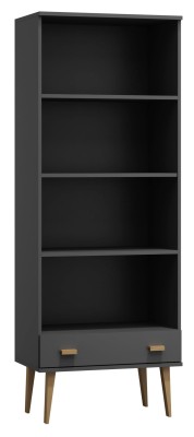 Regał drewniany Venuci Szuflada 79 cm szary