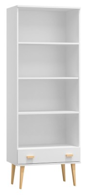 Regał drewniany Venuci Szuflada 79 cm biały
