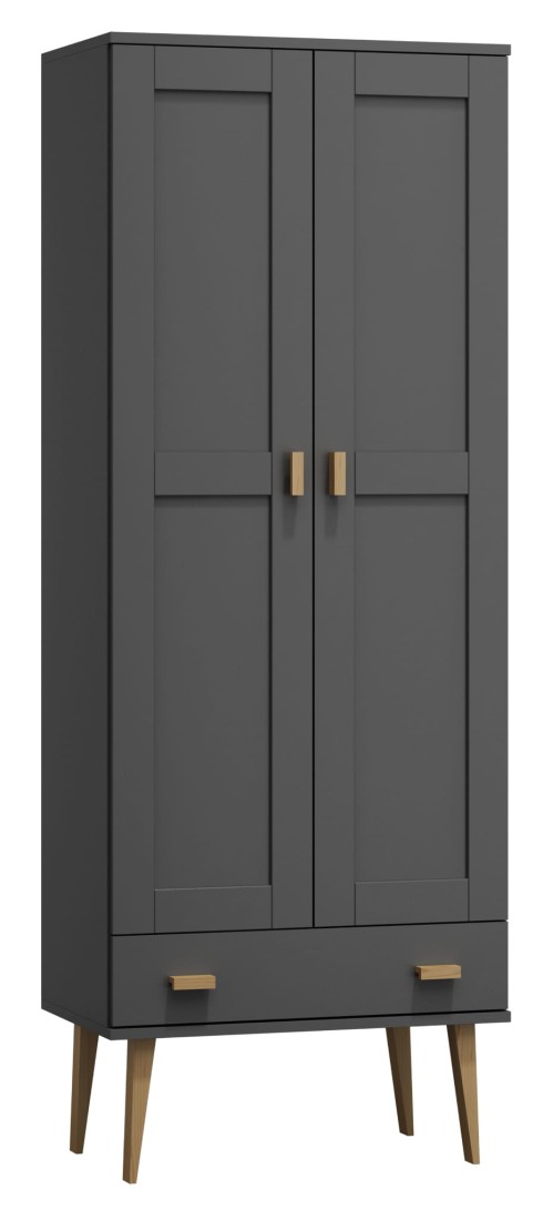 Szafa sosnowa Venuci 2D nr2 wieszak/półki szuflada 79 cm szara