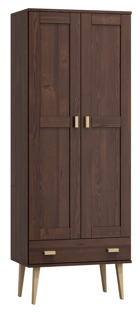 Szafa sosnowa Venuci 2D nr2 wieszak szuflada 89 cm orzech