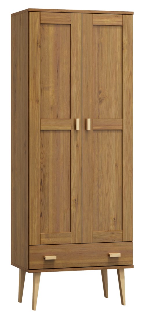Szafa sosnowa Venuci 2D nr2 wieszak szuflada 89 cm dąb