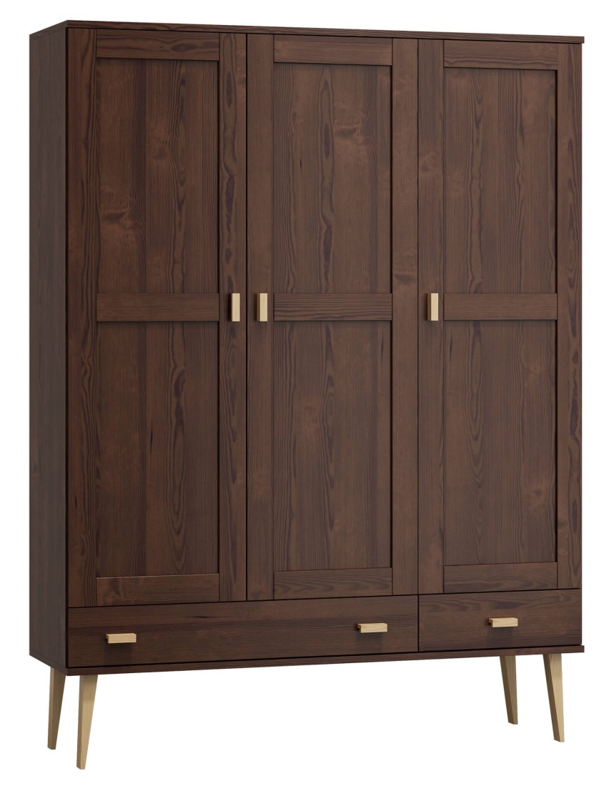 Szafa sosnowa Venuci 3D nr2 wieszak/półki szuflada 135 cm orzech