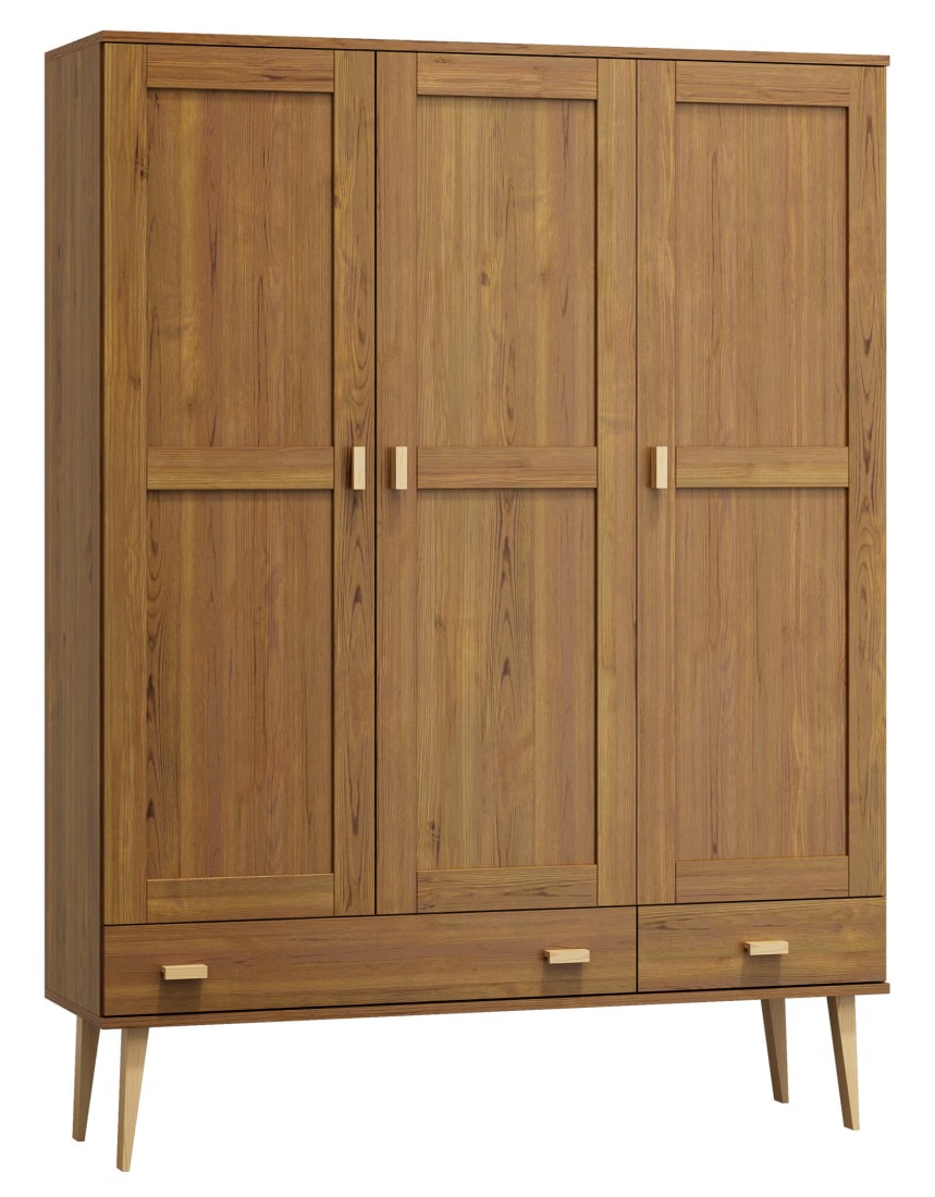 Szafa sosnowa Venuci 3D nr2 wieszak/półki szuflada 135 cm dąb