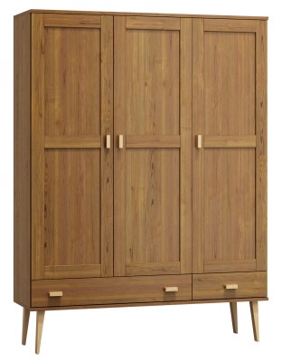 Szafa sosnowa Venuci 3D nr2 wieszak/półki szuflada 135 cm dąb