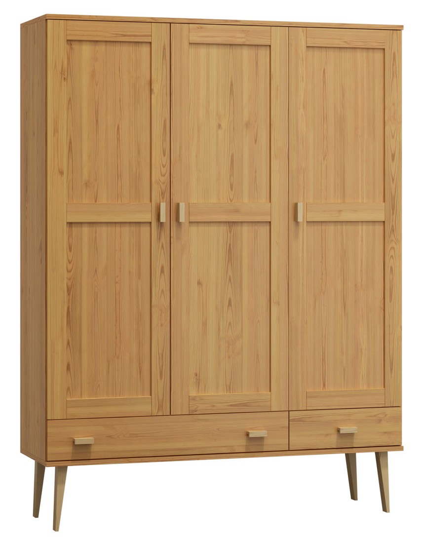 Szafa sosnowa Venuci 3D nr2 wieszak/półki szuflada 135 cm olcha