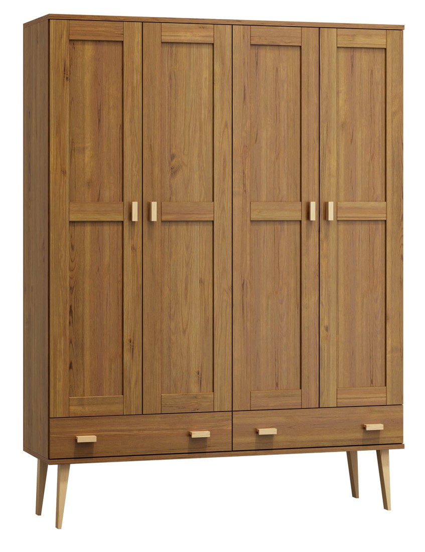 Szafa sosnowa Venuci 4D nr1 wieszak/półki szuflada 175 cm dąb