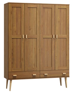 Szafa sosnowa Venuci 4D nr1 wieszak/półki szuflada 175 cm dąb