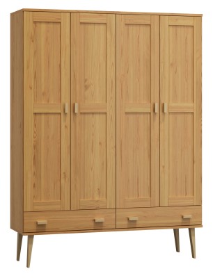 Szafa sosnowa Venuci 4D nr1 wieszak/półki szuflada 175 cm olcha