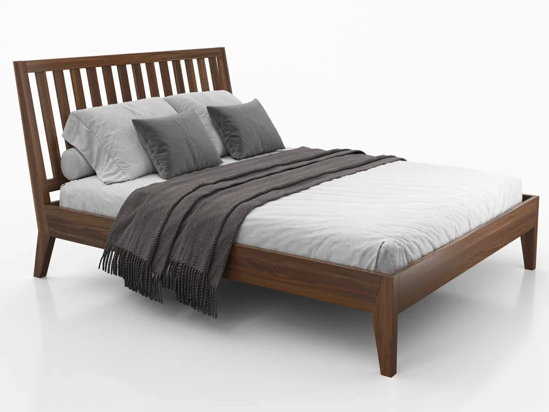 Łóżko drewniane bukowe 160x200 Beskid 01 orzech włoski