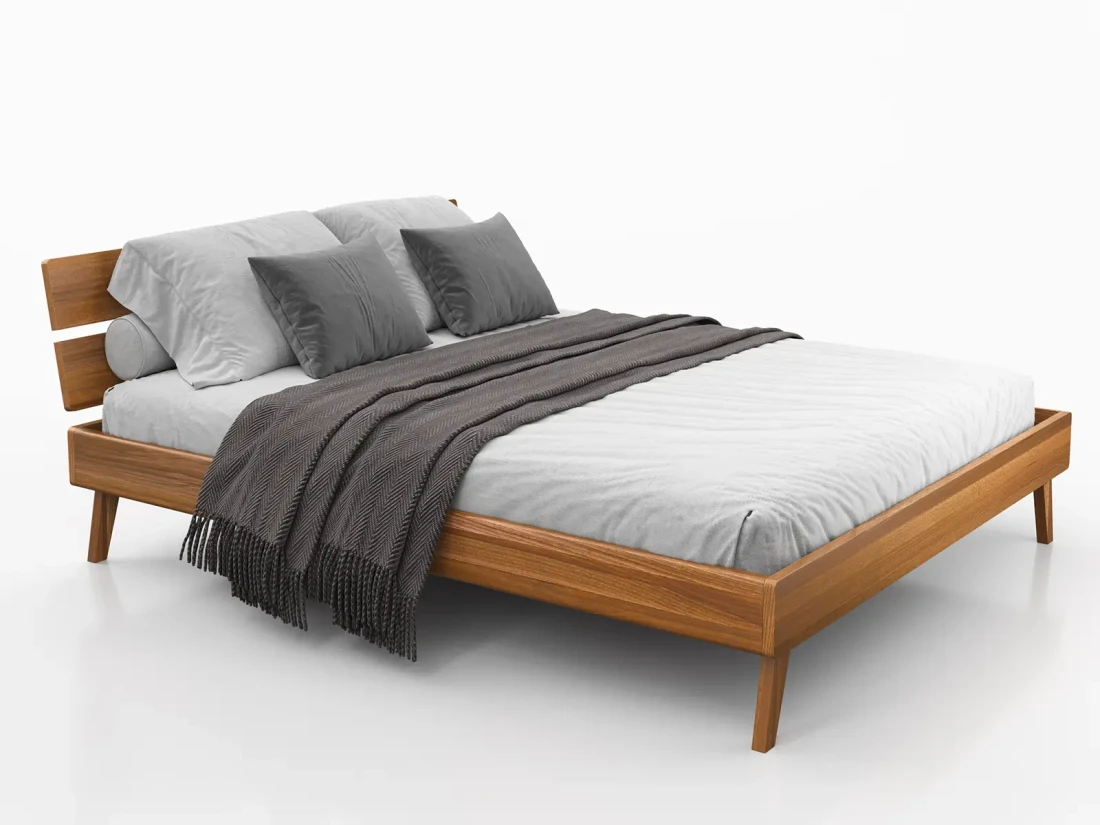 Łóżko drewniane bukowe 160x200 Beskid 02 dąb rustikal