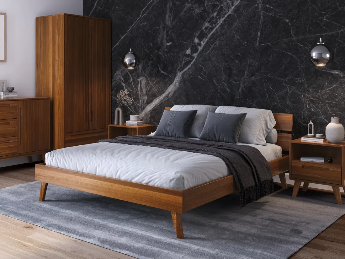 Łóżko drewniane bukowe 180x200 Beskid 02 dąb rustikal