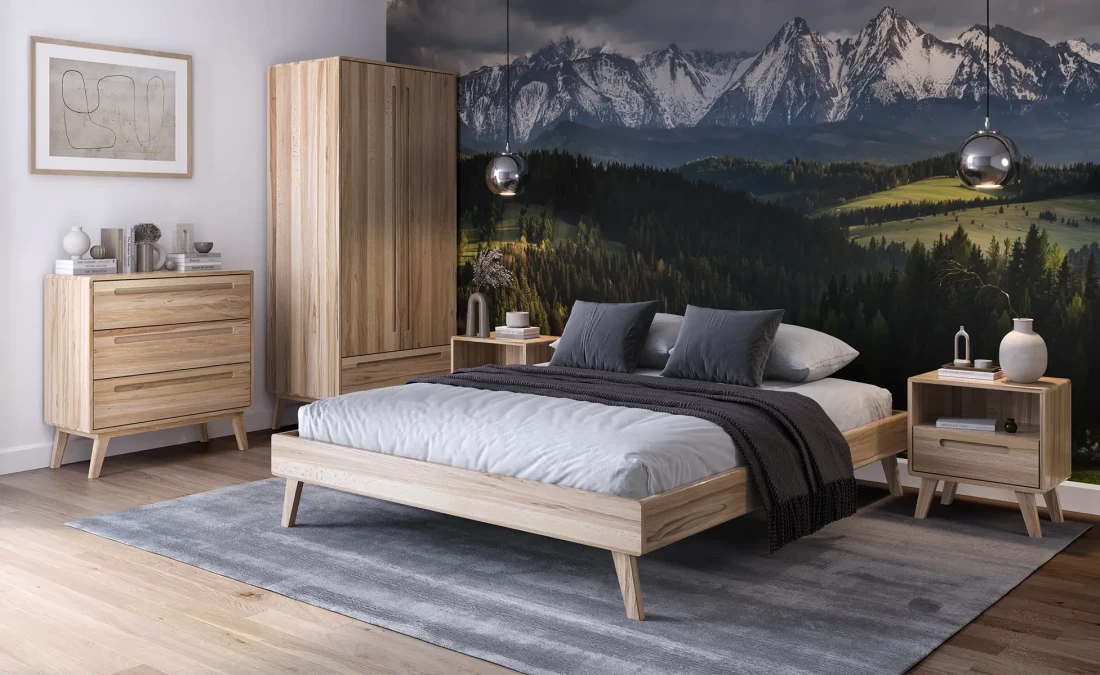 Łóżko bez zagłówka 180x200 drewniane bukowe Beskid 04 buk naturalny