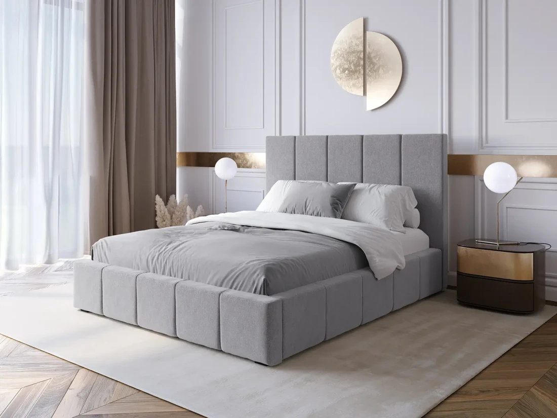 Łóżko tapicerowane z pojemnikiem 140x200 PRO line 18 kolor Soro 90