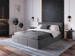 Łóżko tapicerowane z pojemnikiem 140x200 TOP line 7 Velvet Grafitowy