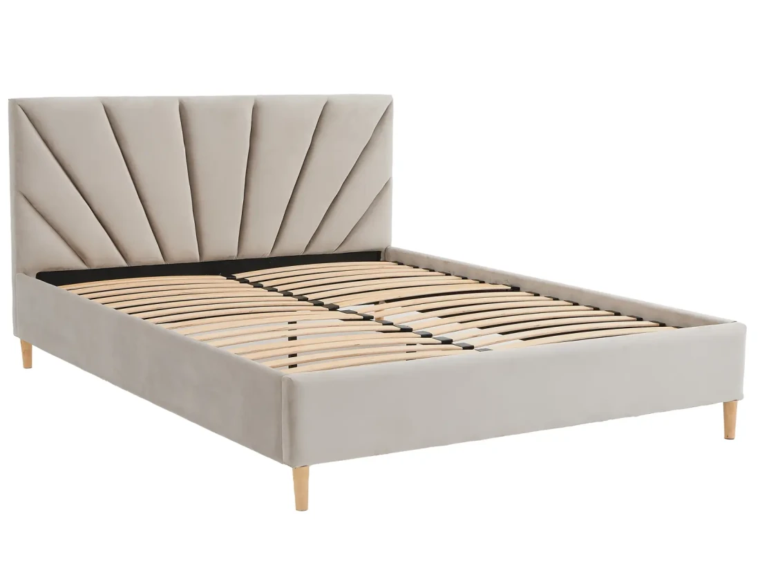 Łóżko tapicerowane Skandynawskie 160x200 Scandi line 3 Velvet Szary