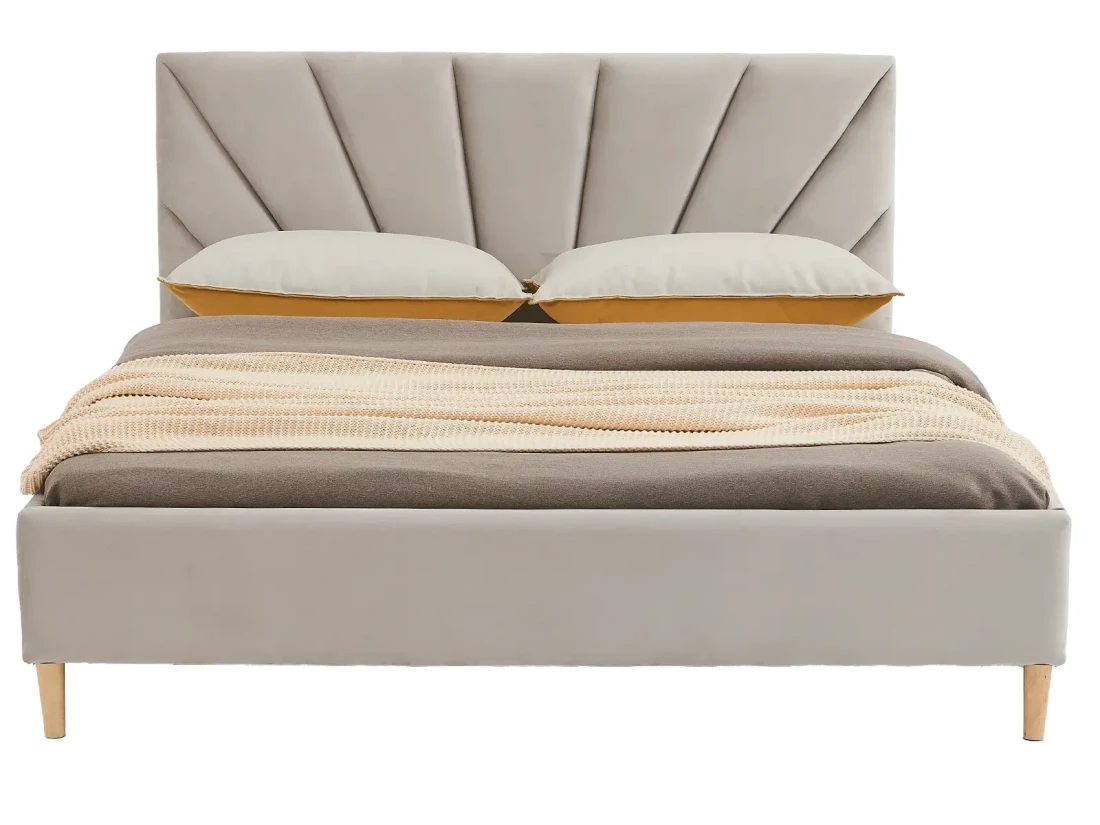 Łóżko tapicerowane Skandynawskie 160x200 Scandi line 3 Velvet Szary