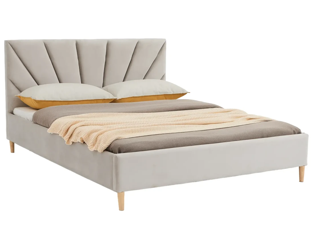 Łóżko tapicerowane Skandynawskie 180x200 Scandi line 3 Velvet Szary