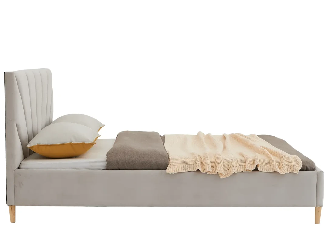 Łóżko tapicerowane Skandynawskie 180x200 Scandi line 3 Velvet Szary