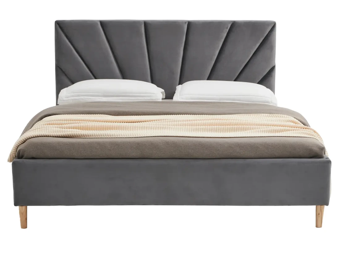 Łóżko tapicerowane Skandynawskie 160x200 Scandi line 3 Velvet Grafitowy