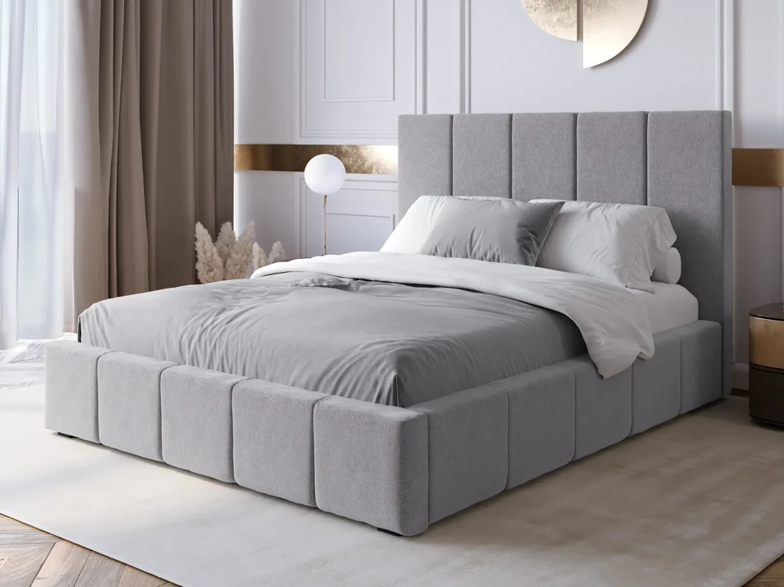 Łóżko tapicerowane z materacem i pojemnikiem 160x200 PRO line 18 kolor Soro 90