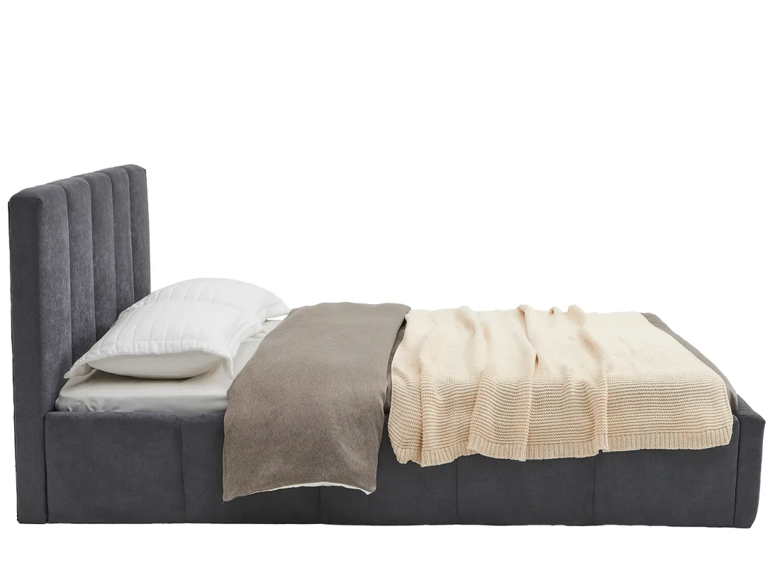 Łóżko tapicerowane z materacem i pojemnikiem 140x200 PRO line 18 kolor Soro 97