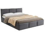 Łóżko tapicerowane z materacem i pojemnikiem 140x200 TOP line 7 Velvet Grafitowy