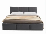 Łóżko tapicerowane z materacem i pojemnikiem 140x200 TOP line 7 Velvet Grafitowy