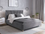 Łóżko tapicerowane z materacem 160x200 Scandi line 3 Velvet Grafitowy