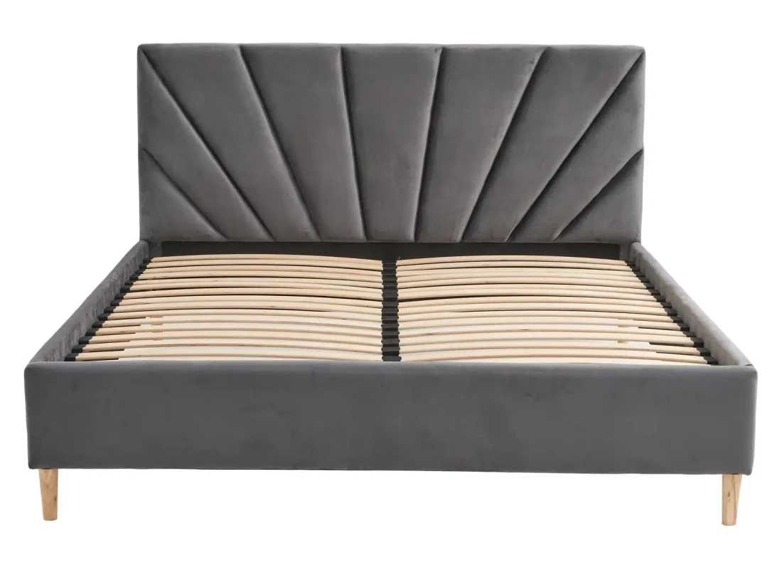 Łóżko tapicerowane z materacem 140x200 Scandi line 3 Velvet Grafitowy