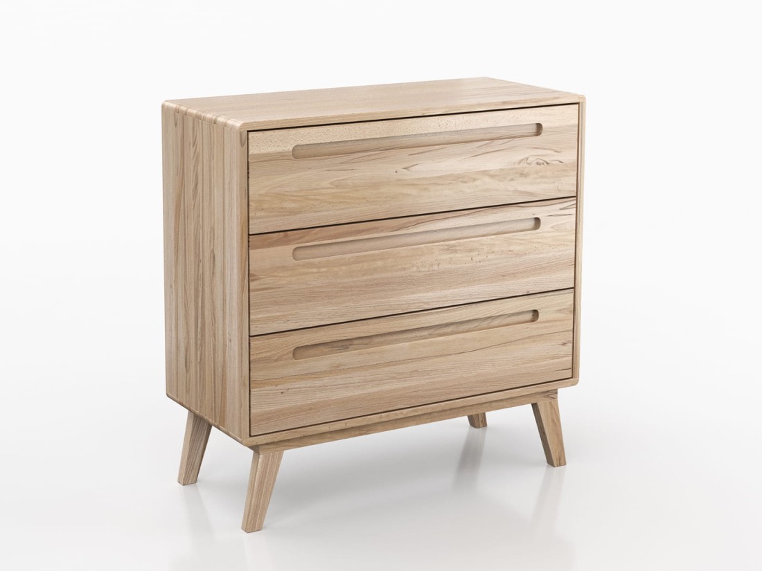 Komoda drewniana bukowa Beskid 3S szer. 90 cm buk naturalny