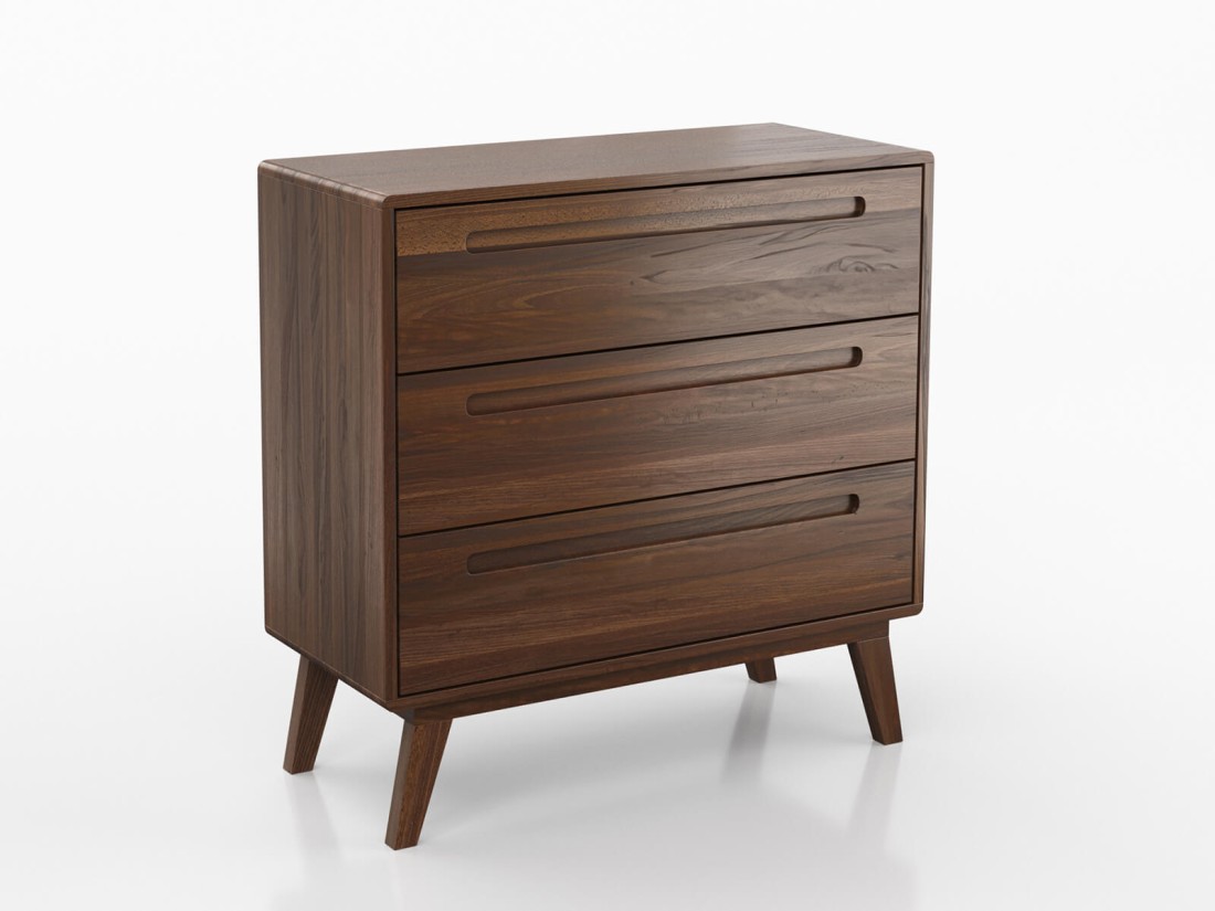 Komoda drewniana bukowa Beskid 3S szer. 90 cm orzech włoski