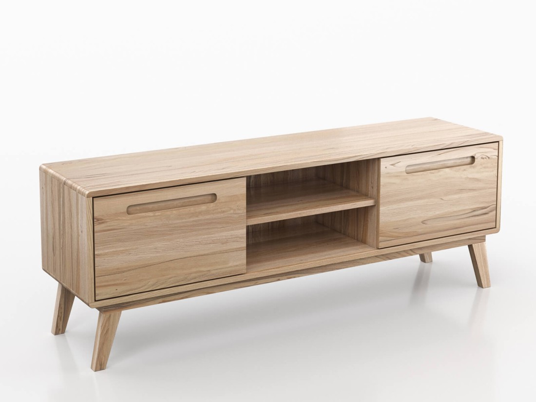 Szafka RTV drewniana bukowa Beskid szer. 155 cm buk naturalny