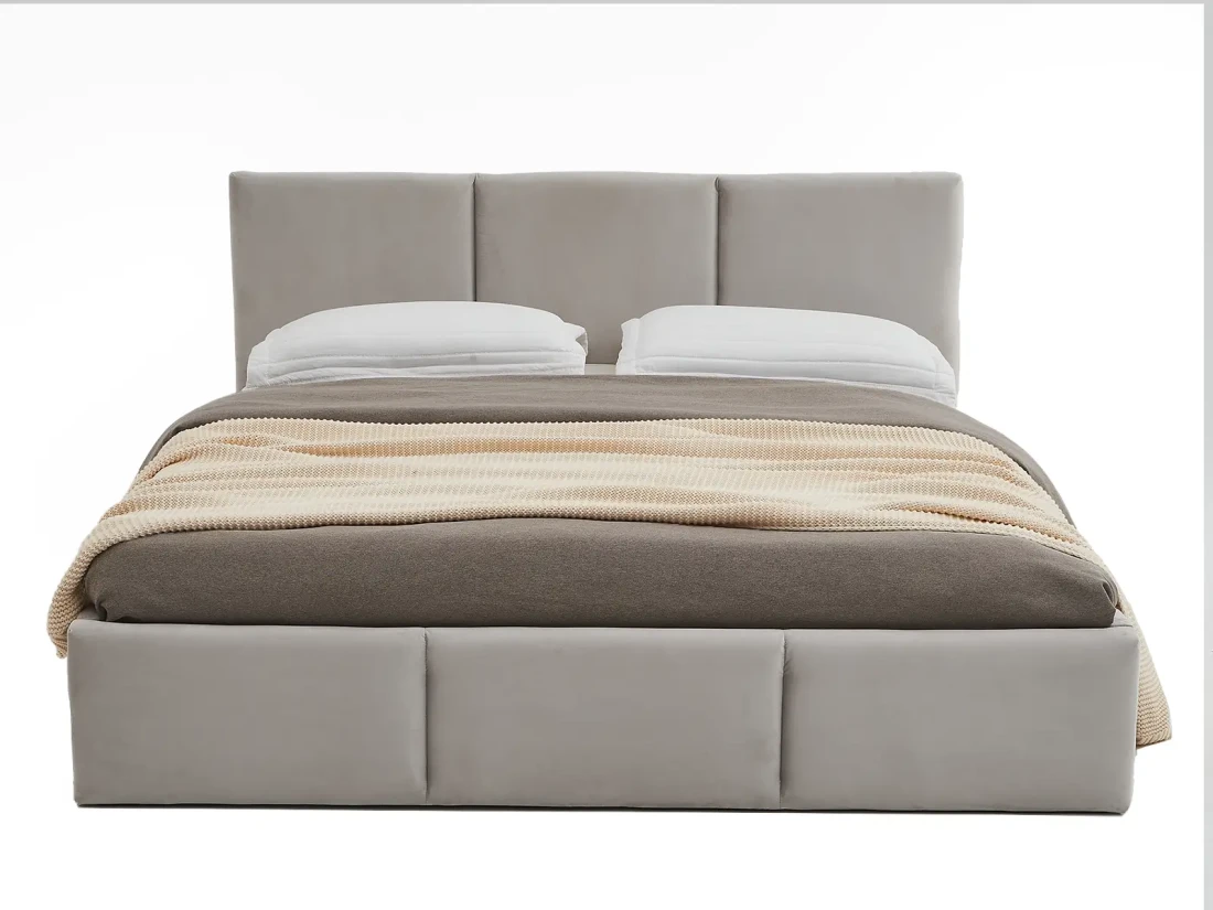  Łóżko tapicerowane z pojemnikiem 180x200 TOP line 7 Velvet Szary