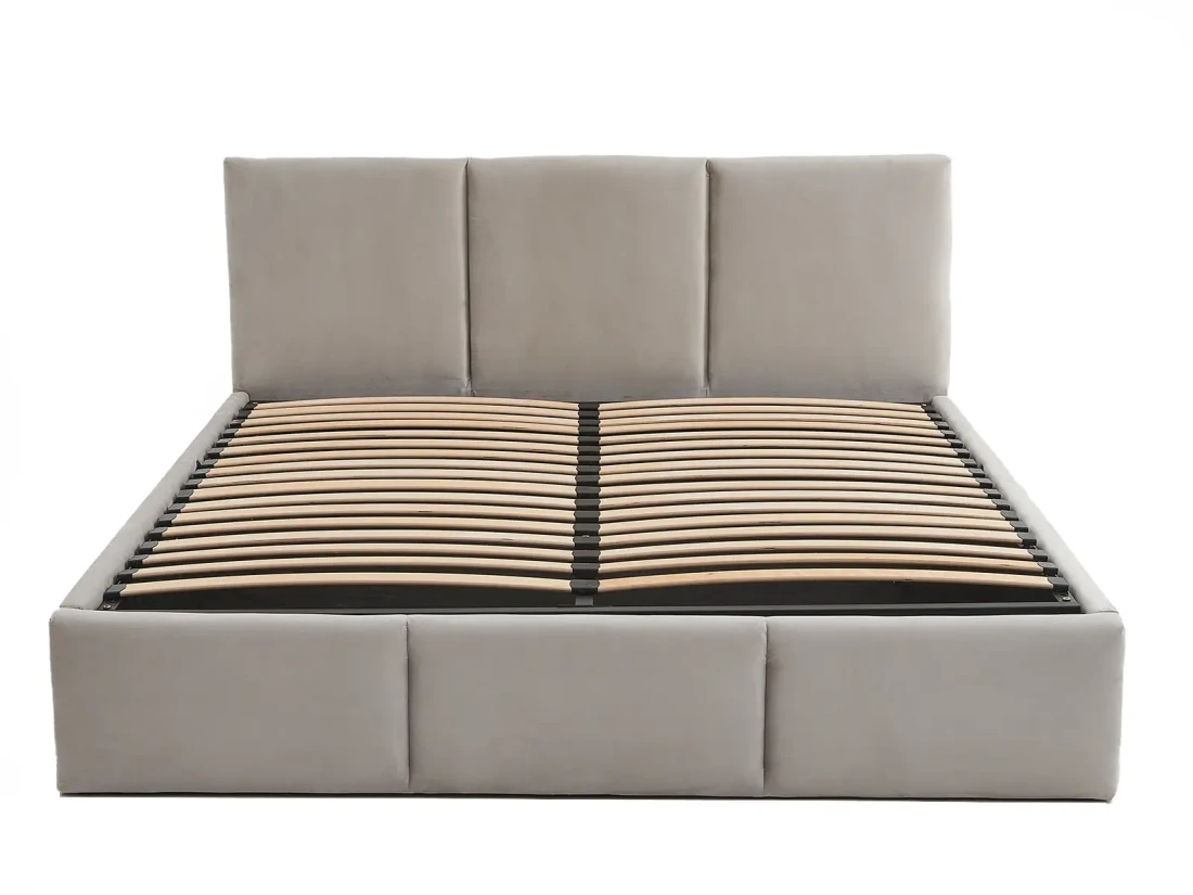 Łóżko tapicerowane z pojemnikiem 180x200 TOP line 7 Velvet Szary