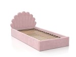 Łóżko dziecięce tapicerowane 90x200 ze stelażem różowy Velvet Kids Line 3 Muszelka