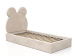 Łóżko dziecięce tapicerowane z pojemnikiem 90x200 ze stelażem beżowy Velvet Kids Line 1 Miś
