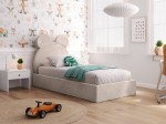 Łóżko dziecięce tapicerowane z pojemnikiem 90x200 ze stelażem beżowy Velvet Kids Line 1 Miś
