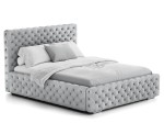 Łóżko tapicerowane z pojemnikiem 140x200 szare PRO line 15
