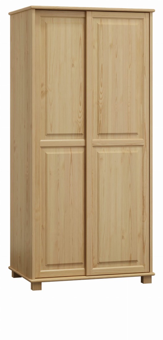 Outlet - Szafa drewniana 2D nr6 drzwi przesuwne wieszak S90 sosna
