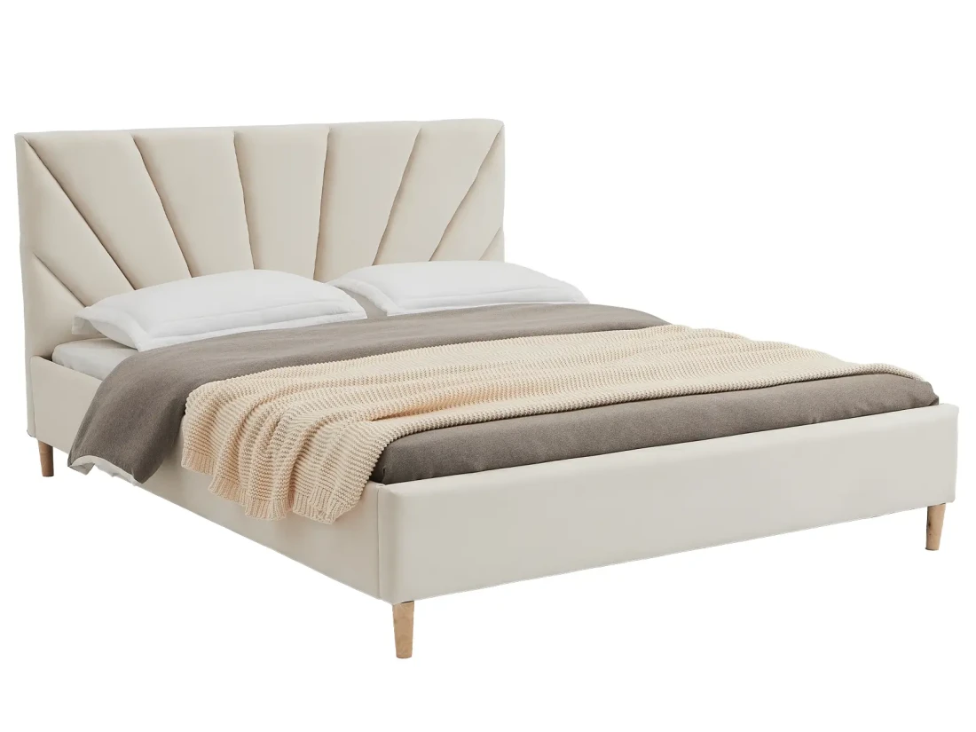Łóżko tapicerowane Skandynawskie 120x200 Scandi line 3 Velvet Beżowy