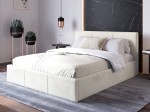 Łóżko tapicerowane z pojemnikiem 160x200 TOP line 7 Velvet Beżowy