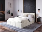 Łóżko tapicerowane z pojemnikiem 180x200 TOP line 7 Velvet Beżowy