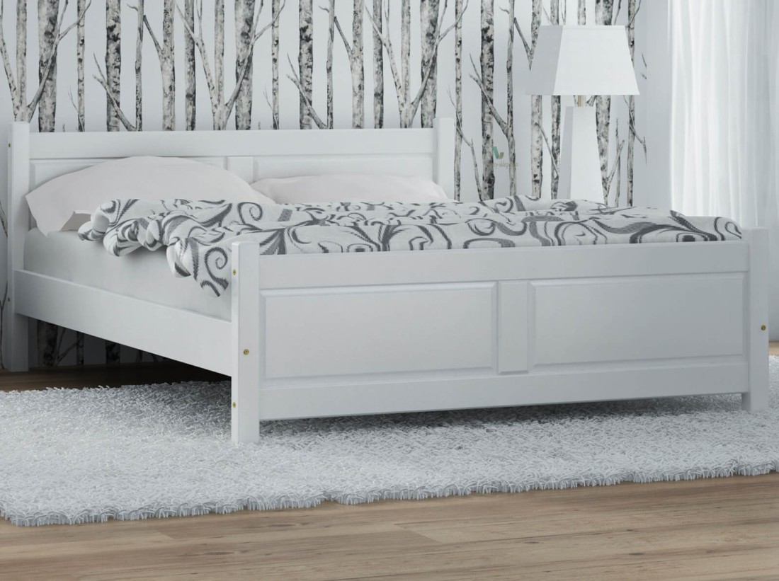 Outlet - Łóżko drewniane Lena 135x200 BIAŁY