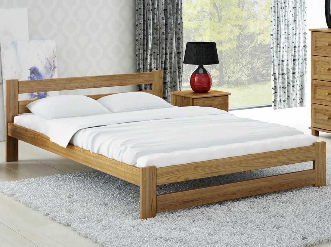 Outlet - Łóżko drewniane Kada 135x200 dąb