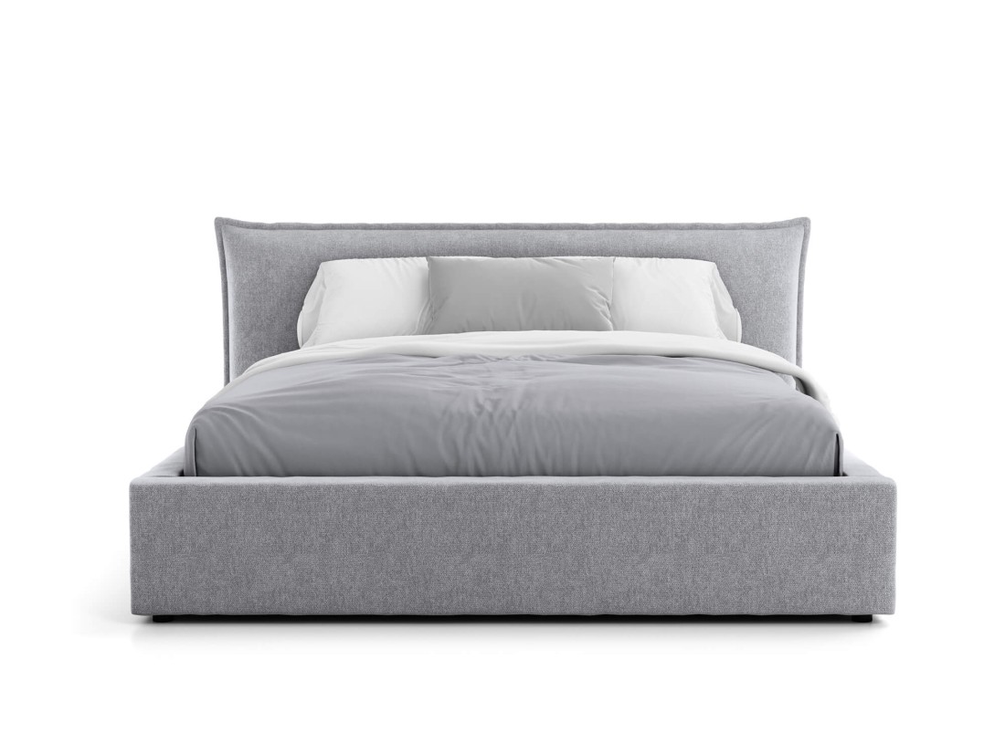  Łóżko tapicerowane z pojemnikiem 160x200 szare PRO line 19 Soro 90