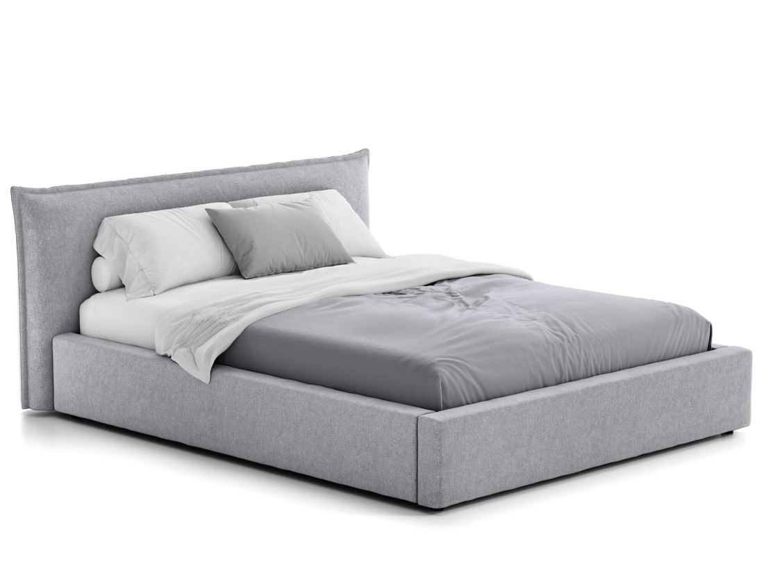  Łóżko tapicerowane z pojemnikiem 140x200 szare PRO line 19 Soro 90