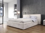  Łóżko tapicerowane z pojemnikiem 140x200 beżowe PRO line 20 Harmony 02