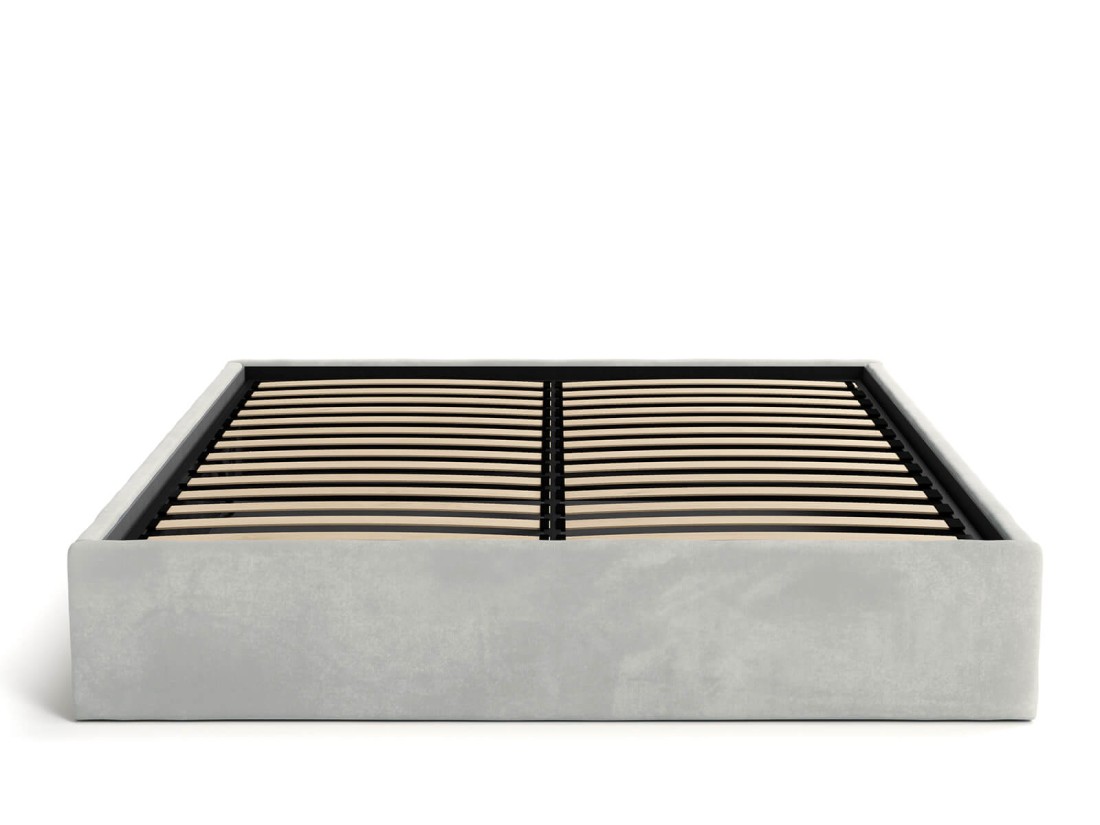 Łóżko tapicerowane 180x200 z pojemnikiem bez zagłówka Box line Szary